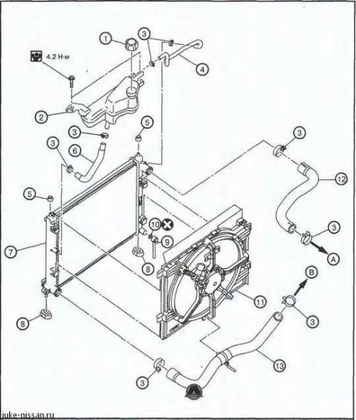 Замена радиатора и вентилятора охлаждения двигателя. Замена радиатора и вентилятора системы охлаждения 04