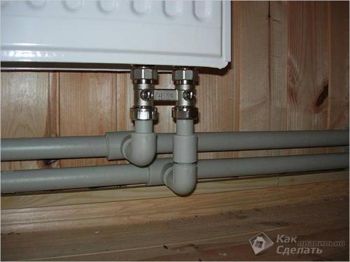 Диагональное или нижнее подключение радиаторов. Способ №3 — нижнее подключение 05
