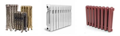 Таблица радиаторов отопления. Сравнение по тепловой мощности