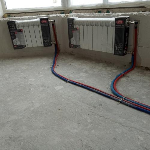 Боковое подключение радиатора из стены. Боковое подключение радиаторов REHAU из стены. Отопление своими руками